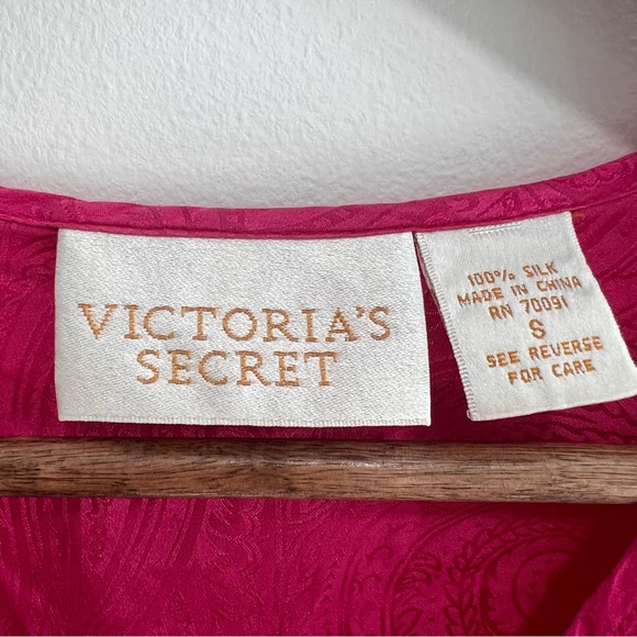 Victoria’s Secret Gold Label Vintage Silk Asian-inspired Paisley Lingerie Pink S - Picture 2 of 8